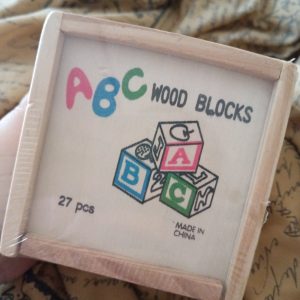 Wooden alphabet blocks